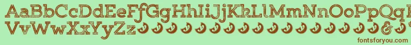 Gistroughuprexboldtwodemo Font – Brown Fonts on Green Background