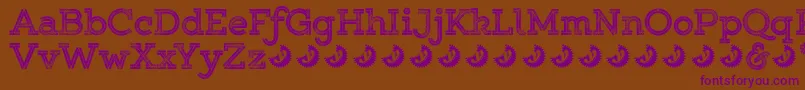Gistroughuprexboldtwodemo Font – Purple Fonts on Brown Background