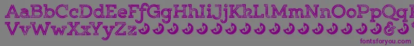 Шрифт Gistroughuprexboldtwodemo – фиолетовые шрифты на сером фоне