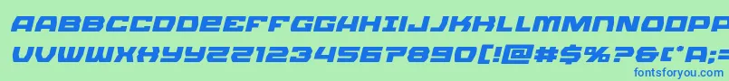 Olympiccarrierexpandital Font – Blue Fonts on Green Background