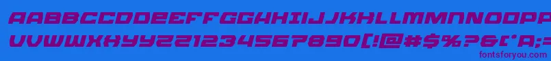 Olympiccarrierexpandital Font – Purple Fonts on Blue Background