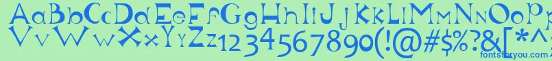 Justforfun Font – Blue Fonts on Green Background