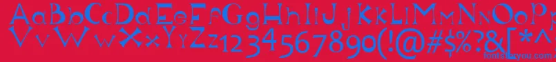 Justforfun Font – Blue Fonts on Red Background