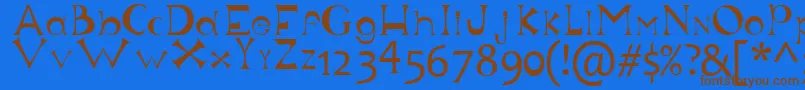 Justforfun Font – Brown Fonts on Blue Background