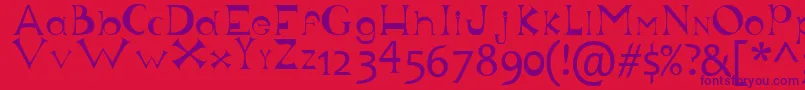 Justforfun Font – Purple Fonts on Red Background