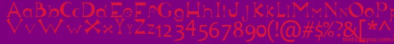 Justforfun-Schriftart – Rote Schriften auf violettem Hintergrund