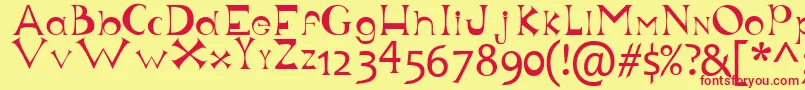 Justforfun Font – Red Fonts on Yellow Background