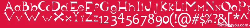 Justforfun Font – White Fonts on Red Background