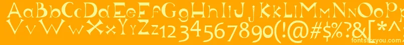 Justforfun Font – Yellow Fonts on Orange Background