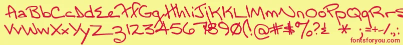 MomsFont Font – Red Fonts on Yellow Background