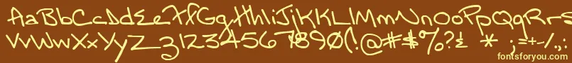 MomsFont Font – Yellow Fonts on Brown Background