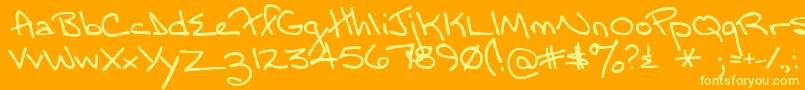 Шрифт MomsFont – жёлтые шрифты на оранжевом фоне