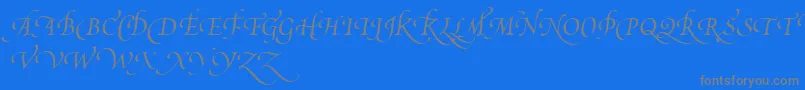 PoeticaSuppSwashCapitalsIii Font – Gray Fonts on Blue Background