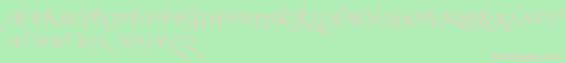 PoeticaSuppSwashCapitalsIii Font – Pink Fonts on Green Background