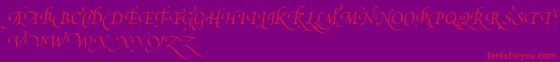 PoeticaSuppSwashCapitalsIii-Schriftart – Rote Schriften auf violettem Hintergrund