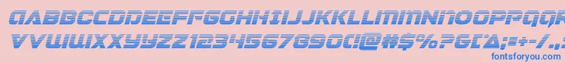 フォントJeebragradital – ピンクの背景に青い文字