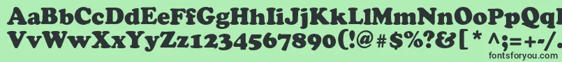 Шрифт Agcrownc – чёрные шрифты на зелёном фоне