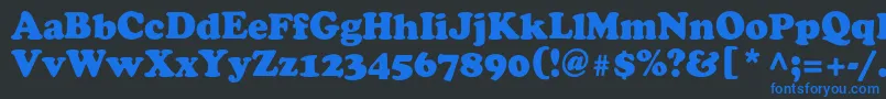 Шрифт Agcrownc – синие шрифты на чёрном фоне