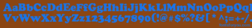 フォントAgcrownc – 茶色の背景に青い文字