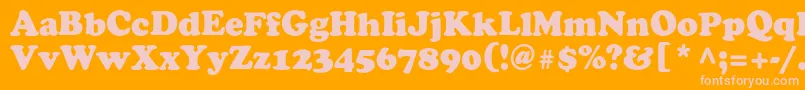 Agcrownc-Schriftart – Rosa Schriften auf orangefarbenem Hintergrund