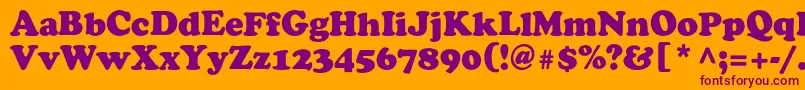 Agcrownc Font – Purple Fonts on Orange Background
