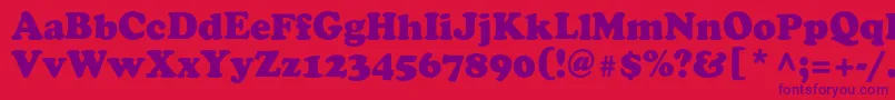 Agcrownc Font – Purple Fonts on Red Background