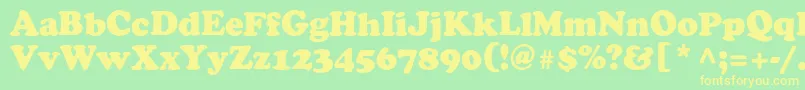 Agcrownc-fontti – keltaiset fontit vihreällä taustalla