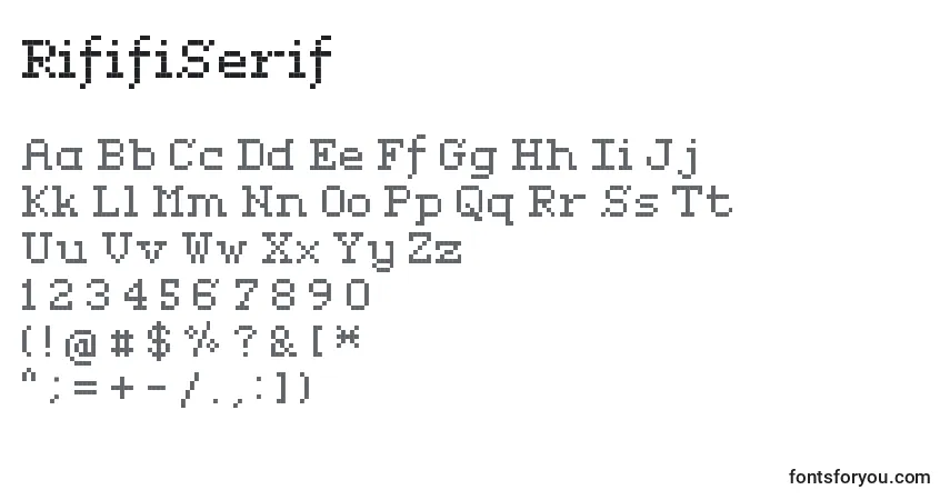 Czcionka RififiSerif – alfabet, cyfry, specjalne znaki