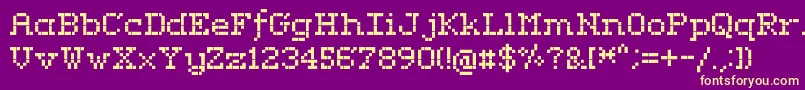 RififiSerif-Schriftart – Gelbe Schriften auf violettem Hintergrund