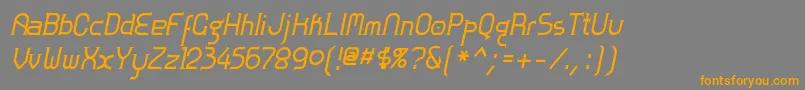 フォントZolofb – オレンジの文字は灰色の背景にあります。