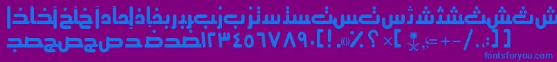 AymThghr3SUNormal. Font – Blue Fonts on Purple Background