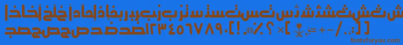 AymThghr3SUNormal. Font – Brown Fonts on Blue Background