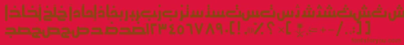 AymThghr3SUNormal. Font – Brown Fonts on Red Background