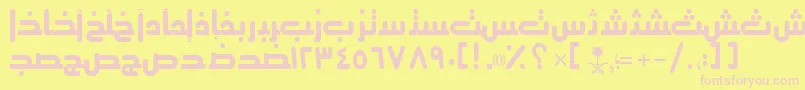 AymThghr3SUNormal. Font – Pink Fonts on Yellow Background