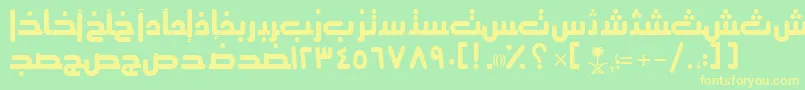 AymThghr3SUNormal. Font – Yellow Fonts on Green Background