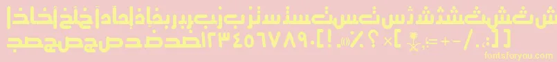 AymThghr3SUNormal. Font – Yellow Fonts on Pink Background
