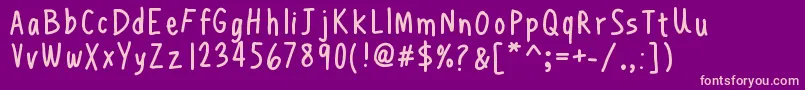 Henchgirlcomicfont Font – Pink Fonts on Purple Background