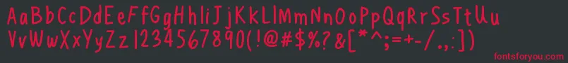 Henchgirlcomicfont Font – Red Fonts on Black Background