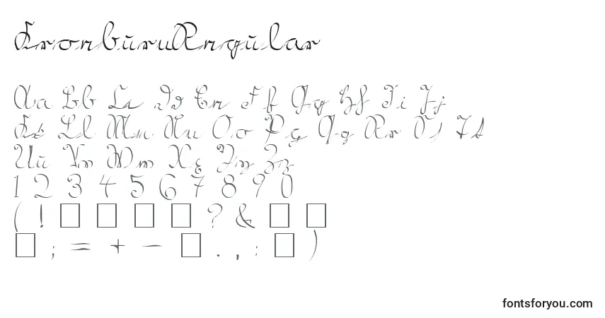 Schriftart KroeburnRegular – Alphabet, Zahlen, spezielle Symbole