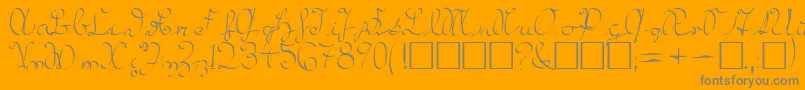 KroeburnRegular-Schriftart – Graue Schriften auf orangefarbenem Hintergrund