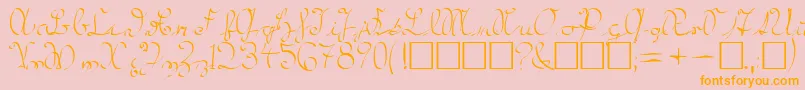 KroeburnRegular-Schriftart – Orangefarbene Schriften auf rosa Hintergrund