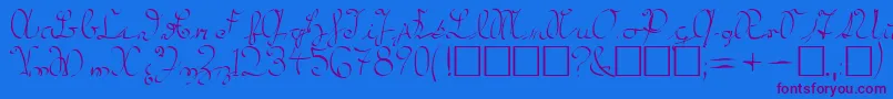 KroeburnRegular-Schriftart – Violette Schriften auf blauem Hintergrund