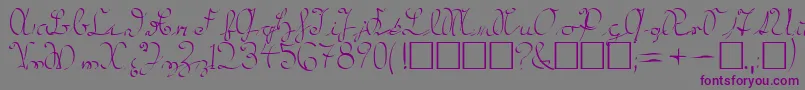 KroeburnRegular-Schriftart – Violette Schriften auf grauem Hintergrund