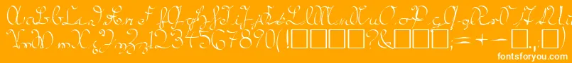 KroeburnRegular-Schriftart – Weiße Schriften auf orangefarbenem Hintergrund