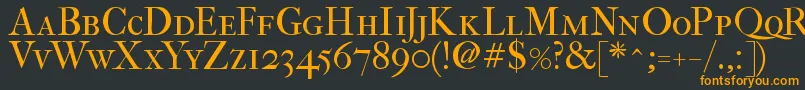 フォントFefcsc2 – 黒い背景にオレンジの文字