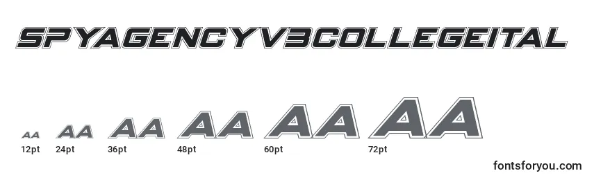 sizes of spyagencyv3collegeital font, spyagencyv3collegeital sizes