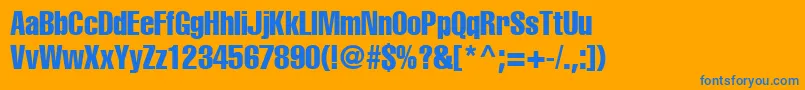 A1012helvetikaCompress Font – Blue Fonts on Orange Background