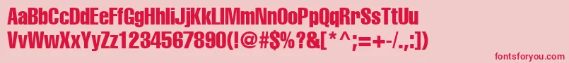 A1012helvetikaCompress Font – Red Fonts on Pink Background