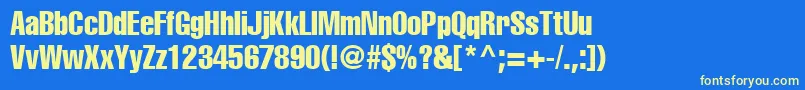 A1012helvetikaCompress-fontti – keltaiset fontit sinisellä taustalla