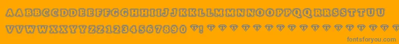 Bonehymie-Schriftart – Graue Schriften auf orangefarbenem Hintergrund